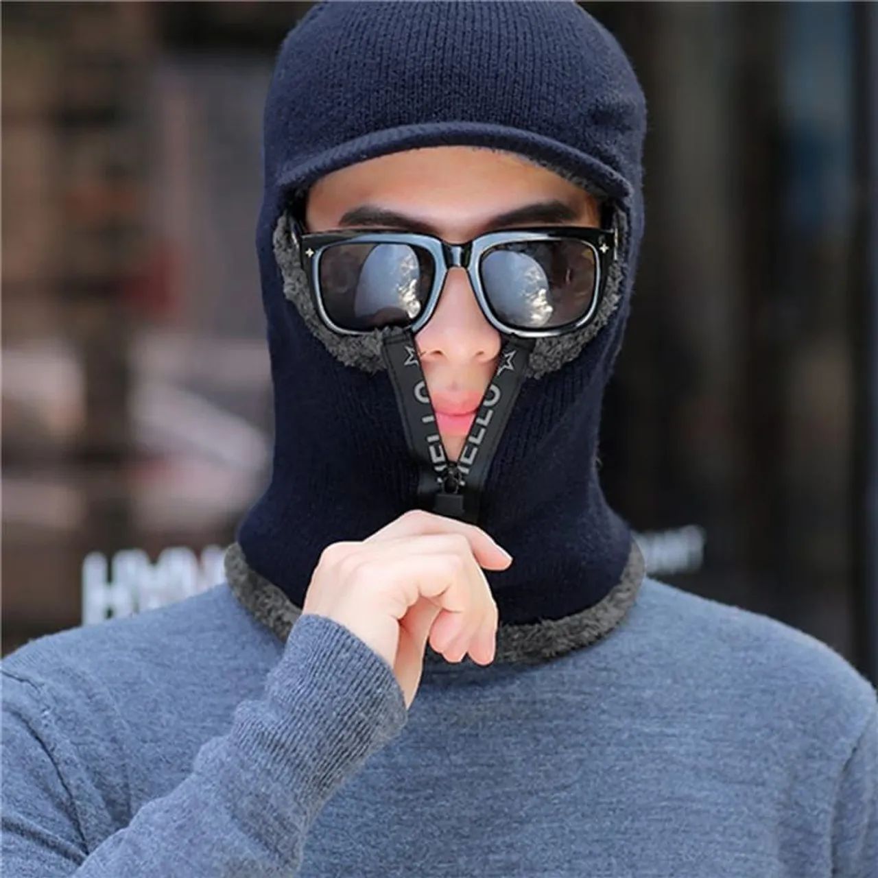 Balaclava Gorro Touca Ninja de Inverno com Óculos - Foto 3