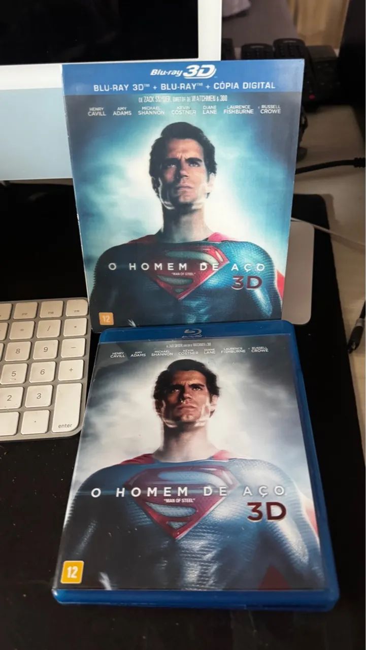 Blu-ray 3D + Bluray convencional Homem de Aço