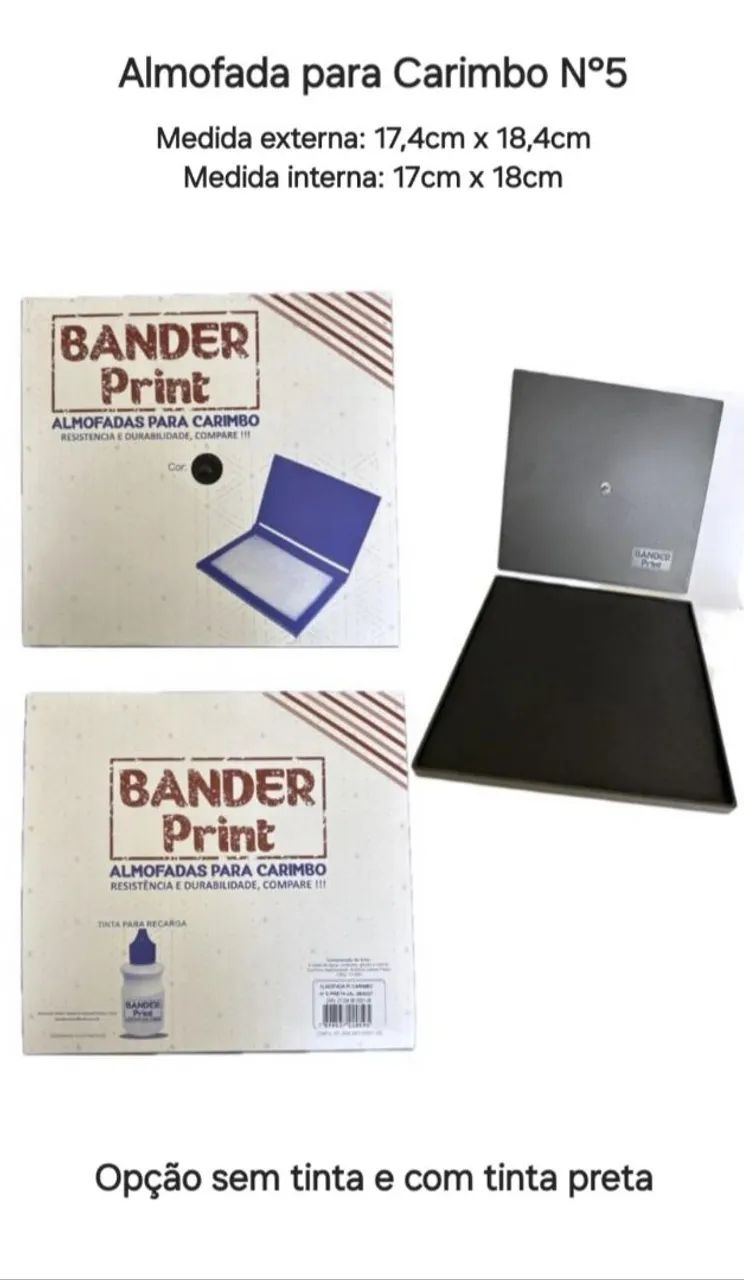 Almofada para Carimbo - Carimbeira N°5 Master com Tinta Preta
