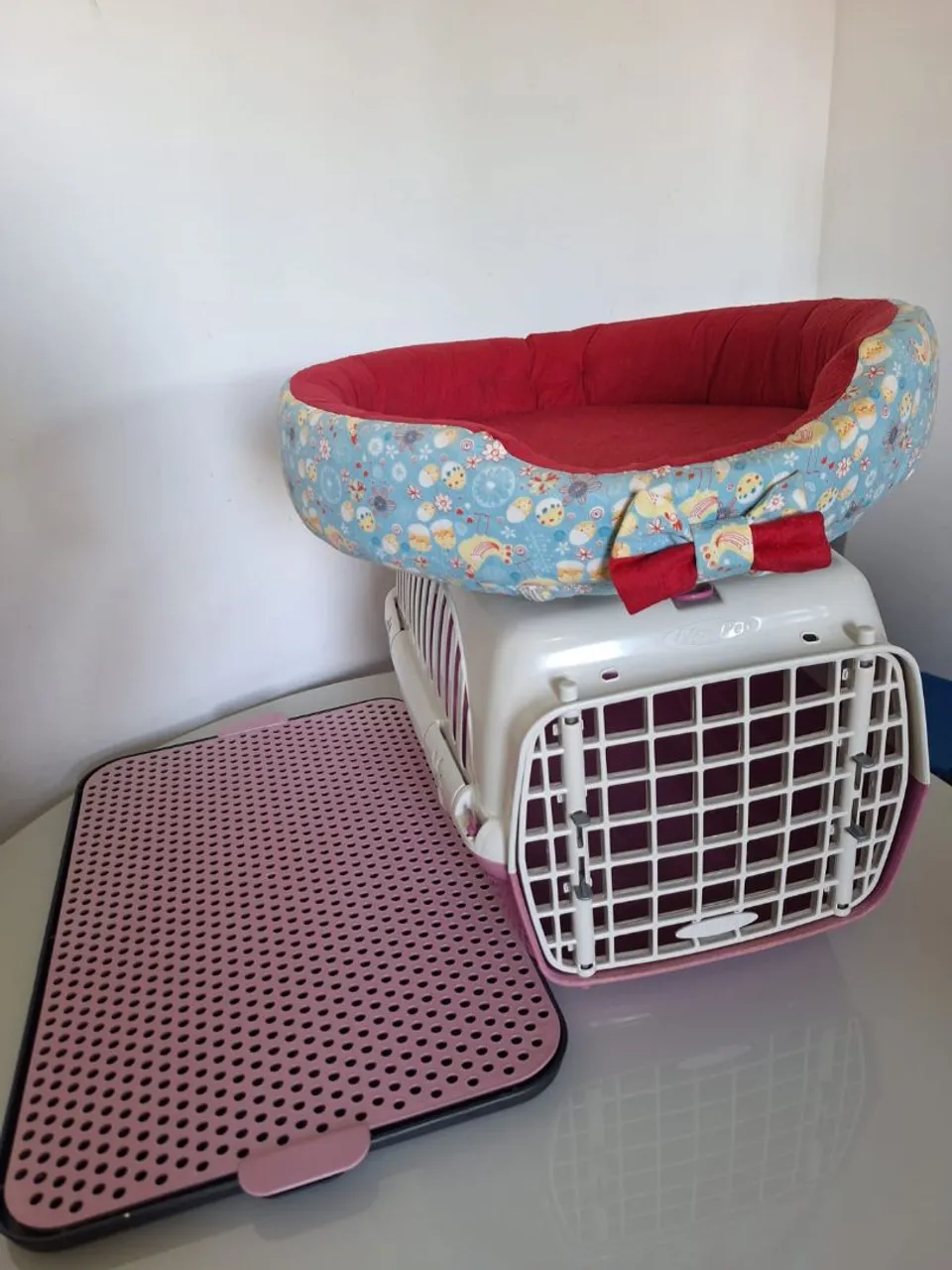 Cama,sanitário e Caixa de Transporte para Pet