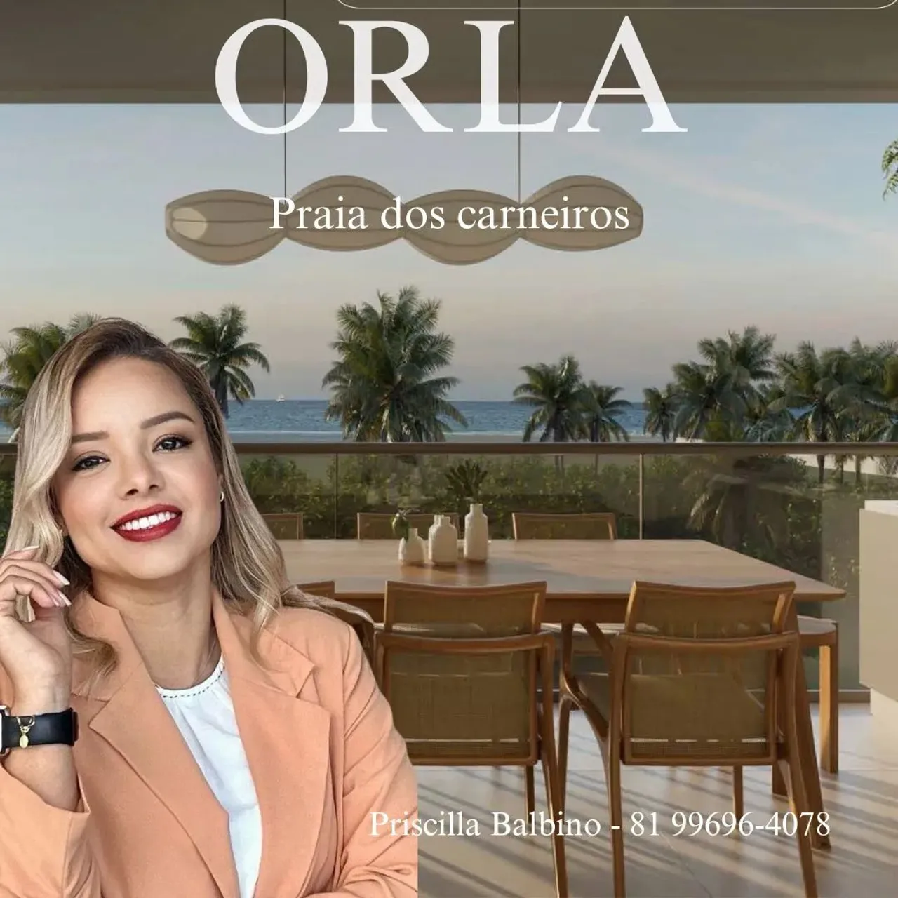 Flats beira mar de Carneiros | Orla Praia dos carneiros | Apartamento 3 quartos 80m² de pu