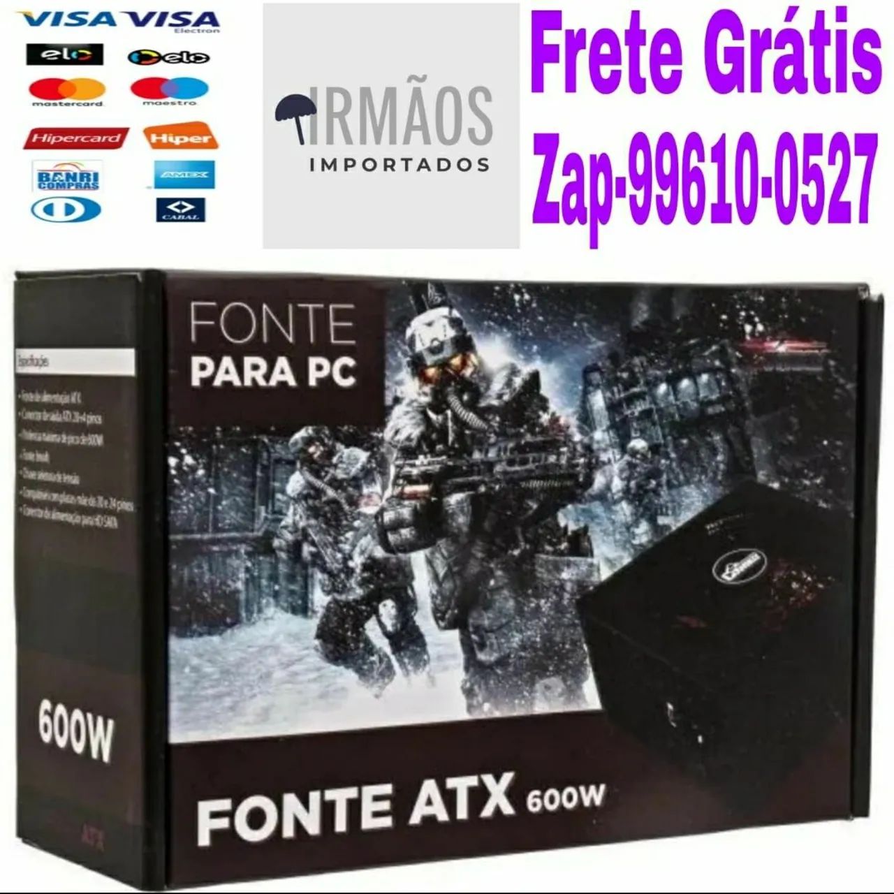 Fonte para Pc 600w Gamer