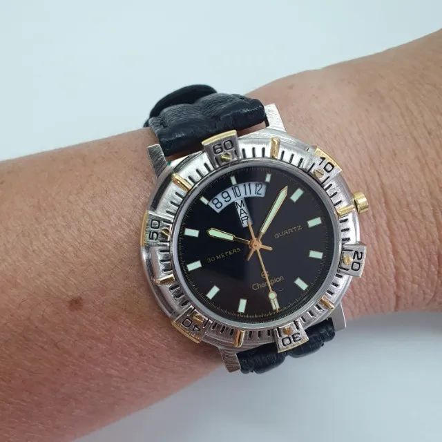 Relógio Champion Mod CH80/171 Social Masculino Date Vintage - Foto 4