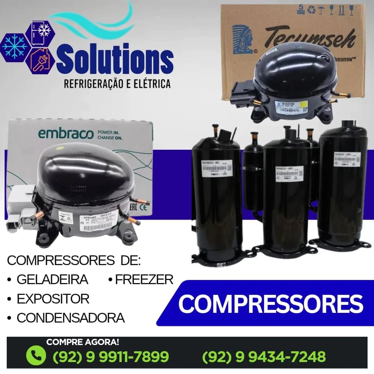 Compressores para Geladeiras e Freezers - Embraco e Tecumseh
