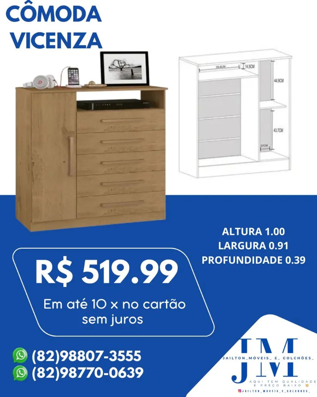 MEGA PROMOÇÃO CÔMODA VICENZA  - Foto 4