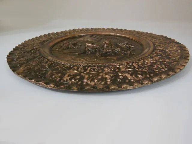 Prato Antigo Parede Bronze Maciço 8kg e Diâm 41,5cm - Foto 4