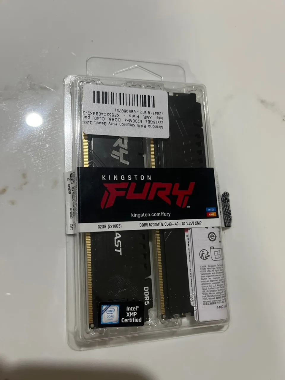 Memória RAM Kingston Fury Beast 32GB DDR5 5200MHz