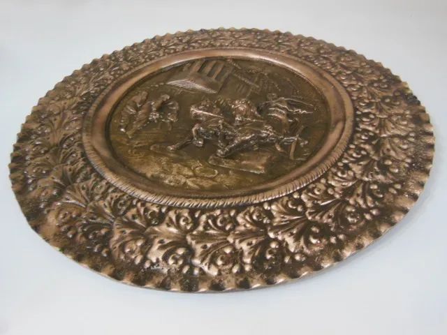 Prato Antigo Parede Bronze Maciço 8kg e Diâm 41,5cm - Foto 3