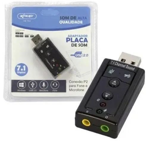 Adaptador de Som USB 7.1 Canais - Foto 2