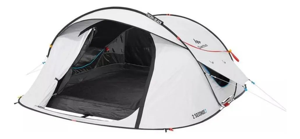 Barraca De Camping Com Bolsa Quechua Fresh & Black 3 Pessoas Branco - Foto 2