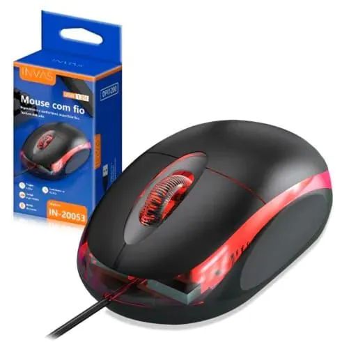 Mouse Óptico Com Fio USB 1.2M INVAS IN-20053 - Foto 3