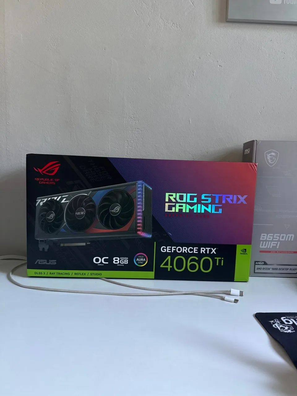 rtx 4060 ti rog strix zera na caixa sem uso - Foto 2