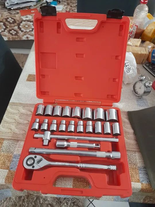 Jogo de Soquetes 1/4 com 22 Peças - Novo - Foto 2