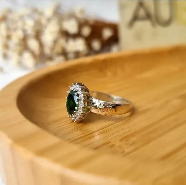 Anel de Formatura Afrodite Verde em Prata 950 - Foto 2