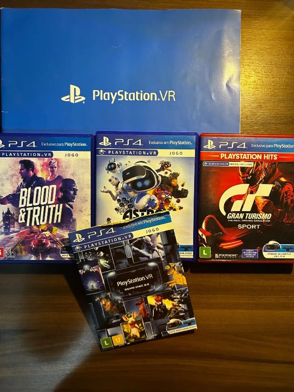 Kit PS VR (Óculos de Realidade Virtual PS4) + 4 Jogos + Manual - Defeito na Fonte - Foto 5