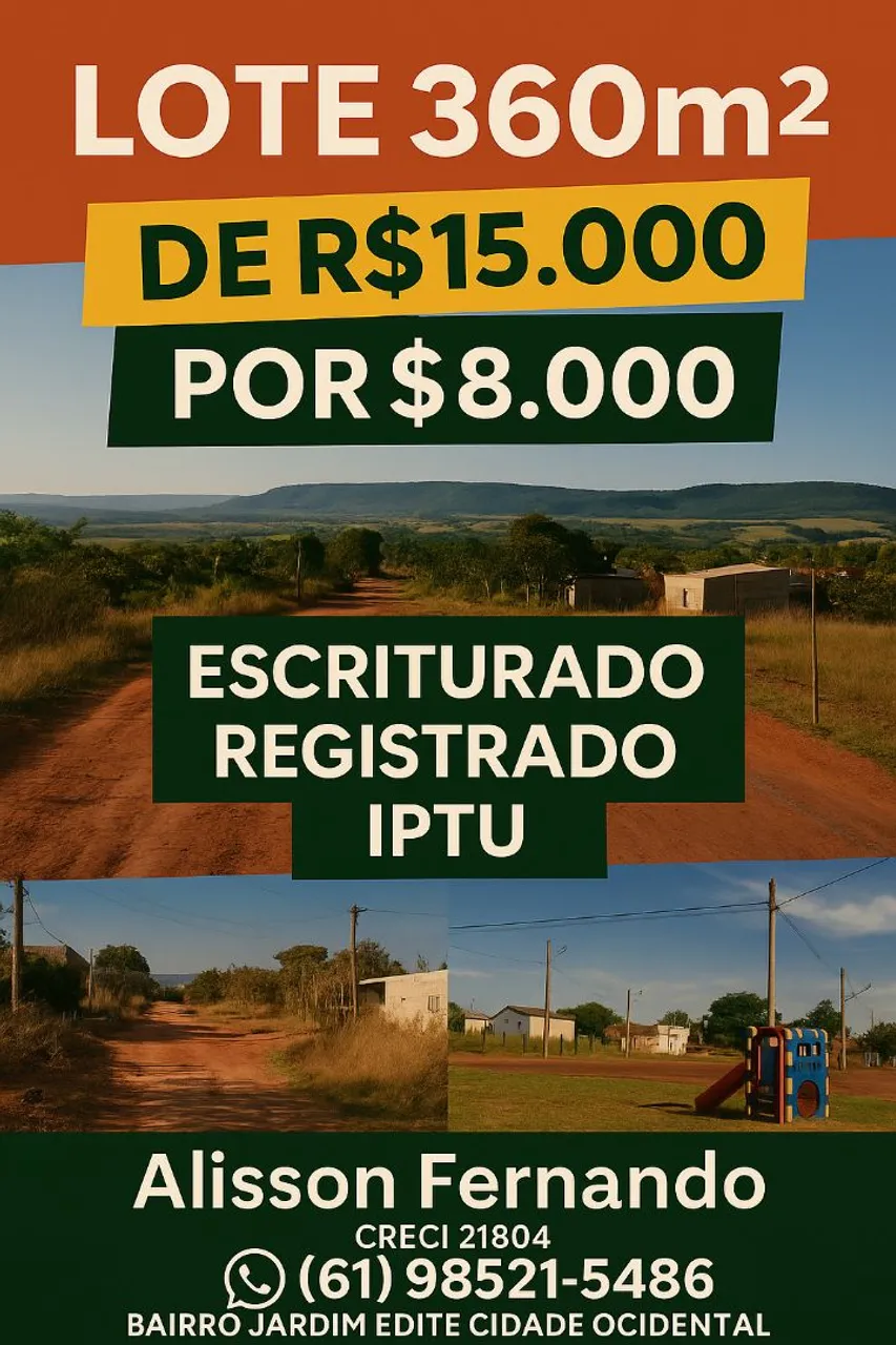 Vendo lote 360 metros R$ 8.000,00