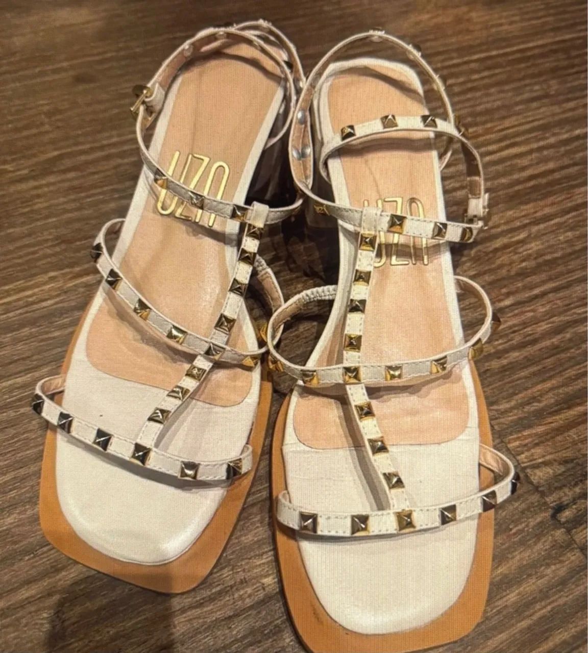 Sandália salto uza off white  - Foto 2