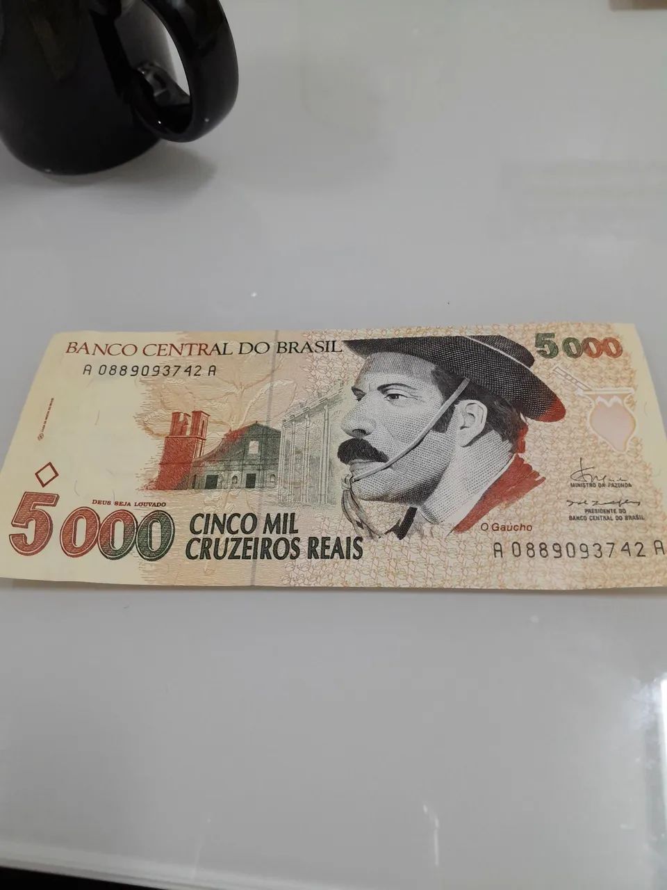 Nota de 5000 Cruzeiros Reais - O Gaúcho