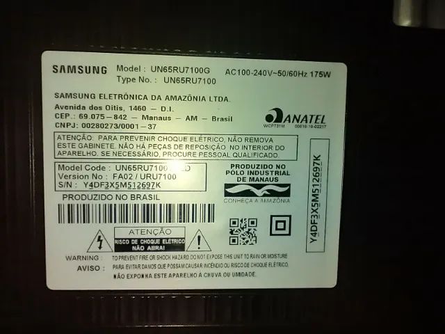 TV SAMSUNG UN65RU7100G