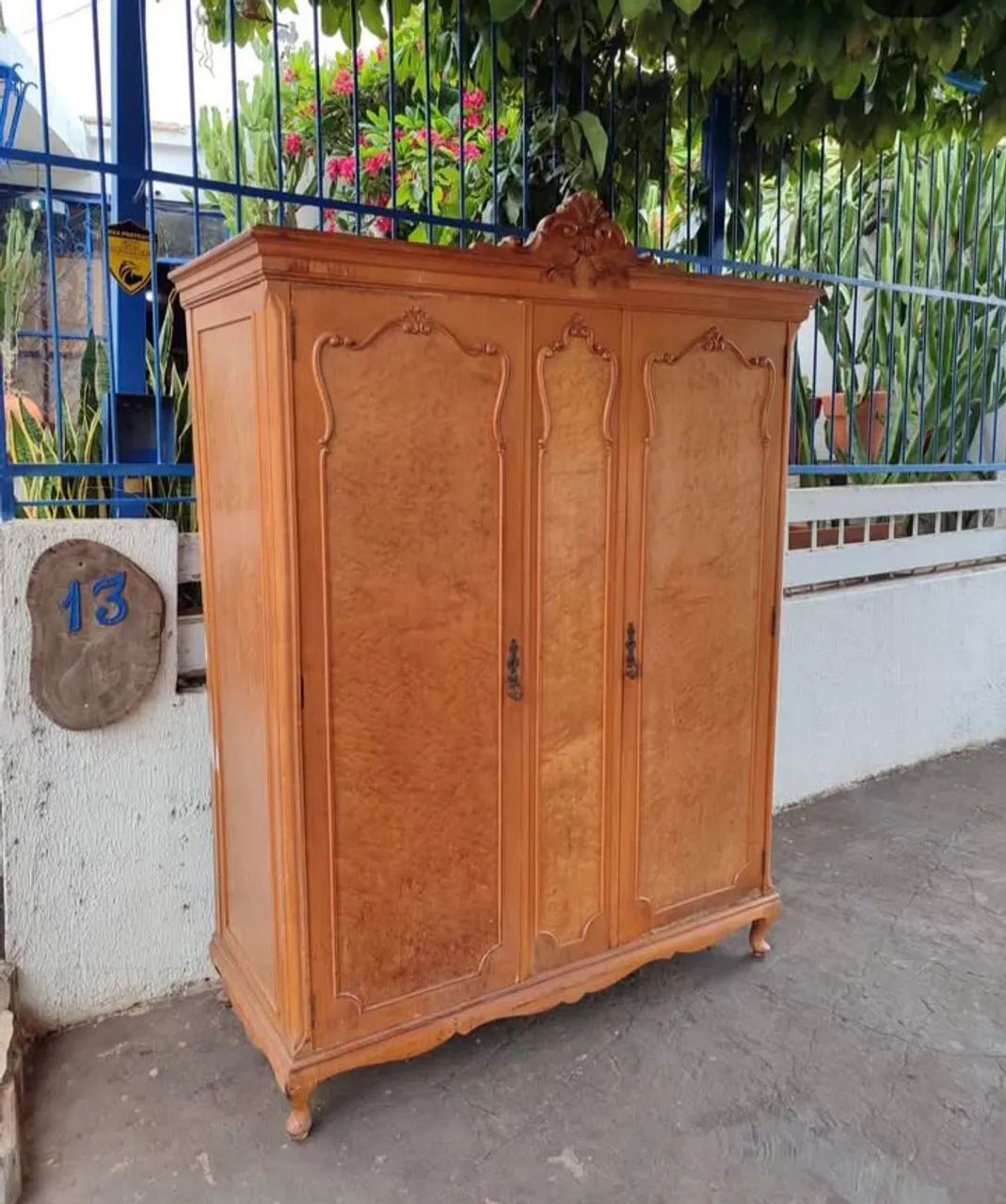 Louis XV Wardrobe, Wooden Antique