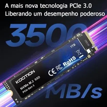 SSD Nvme 1TB Kootion Gen3 Novo/Lacrado - Foto 4