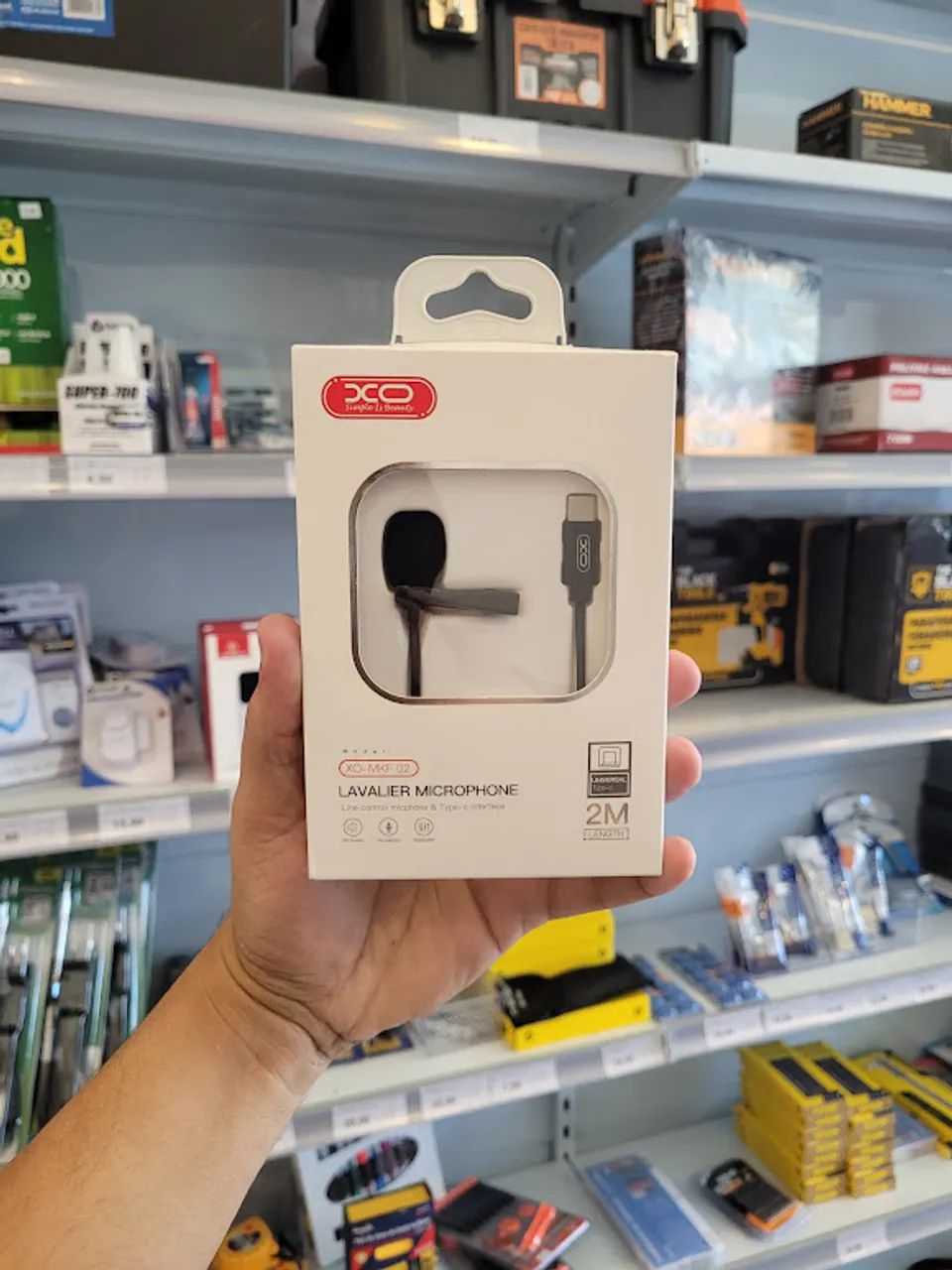 MICROFONE DE LAPELA C/FIO XO PARA TYPE C MKF02 PRETO