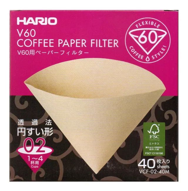 Hario V60-02 Filtro De Papel Com 40 Unidades Cor Natural
