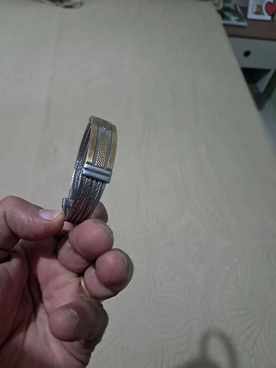 Bracelete Aço e Ouro 18k 