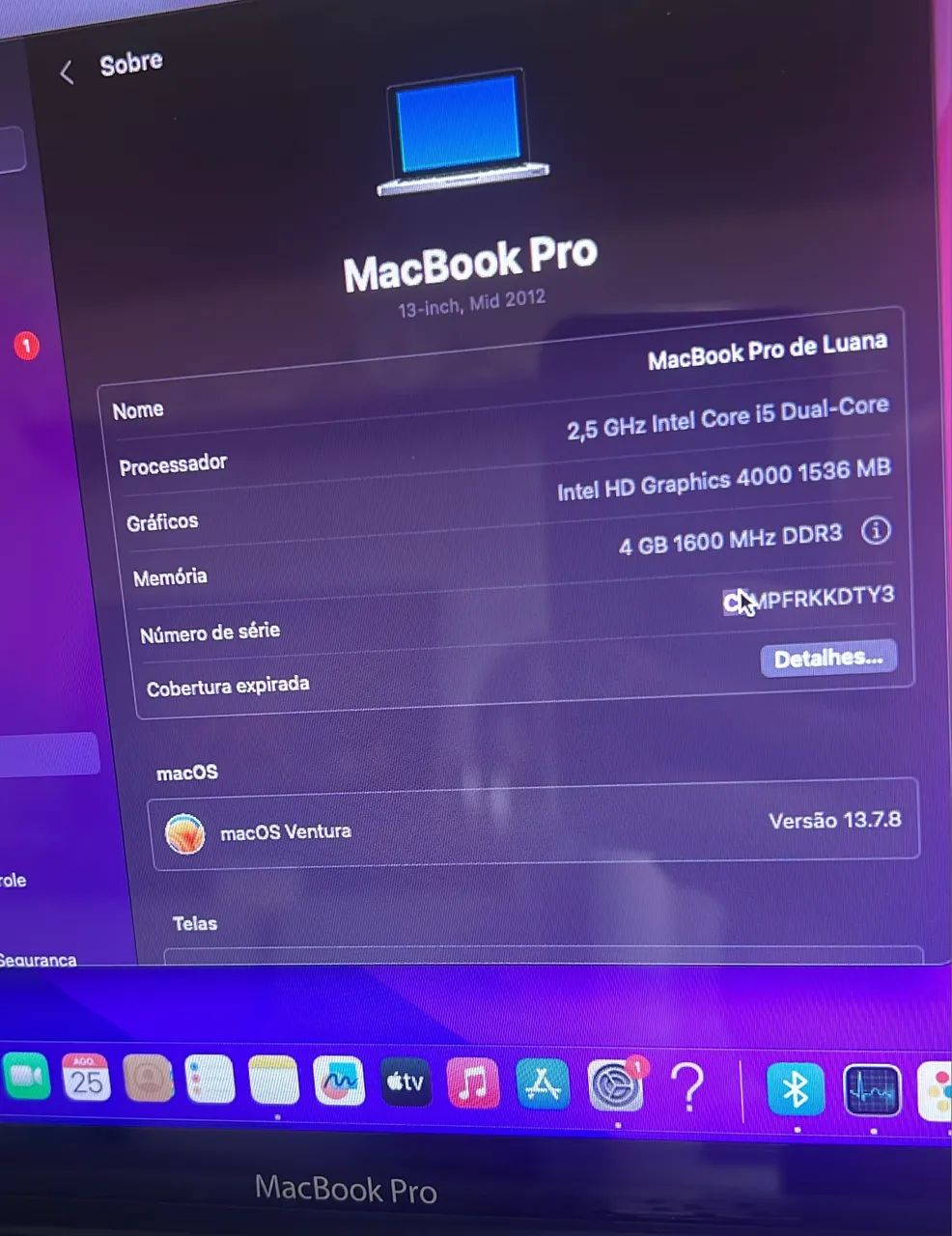 MacBook Pro 2012 IOS Ventura - Foto 5