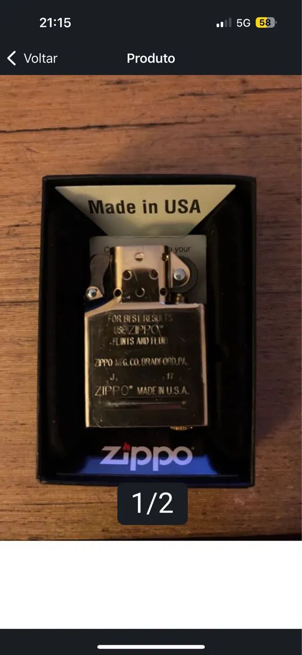 Zippo insert liquido