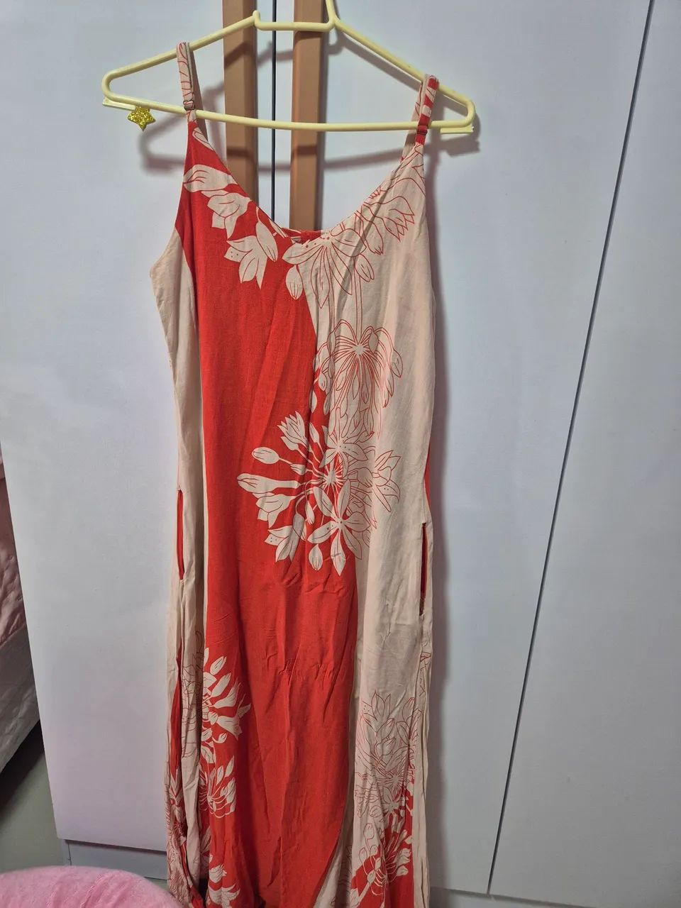 vestido laranja longo