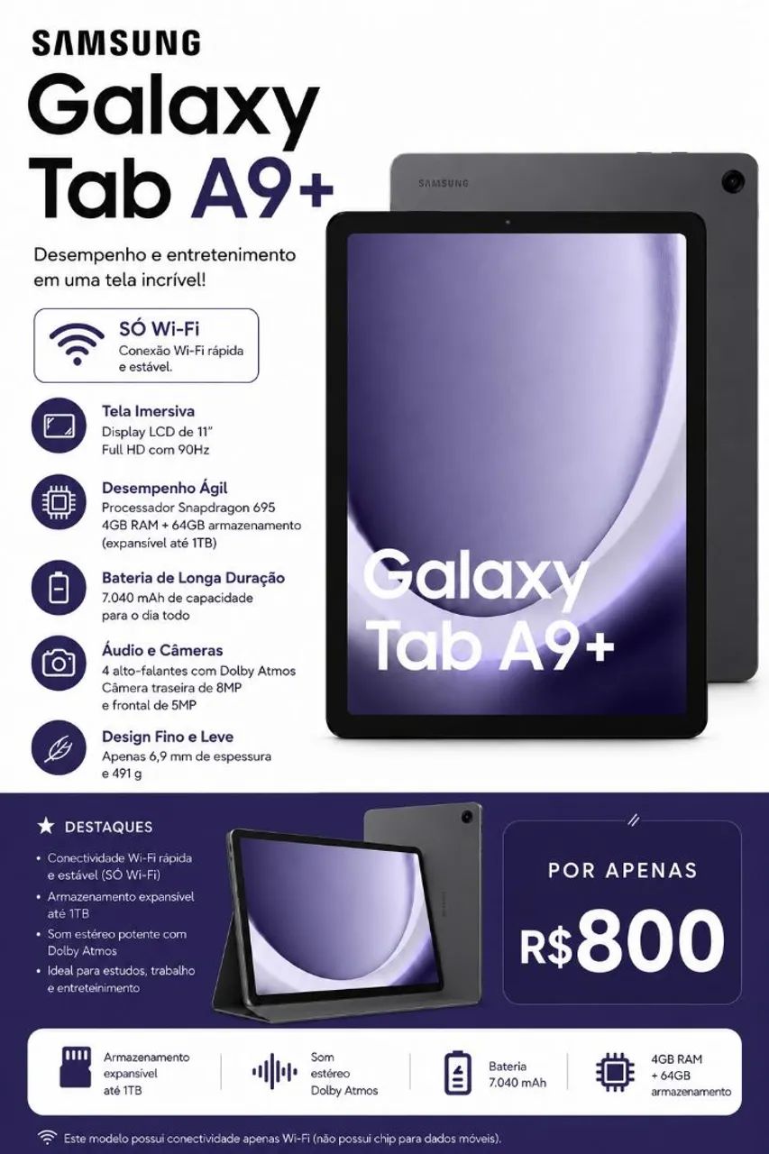 Tablet Sansung - Apenas WIFI
