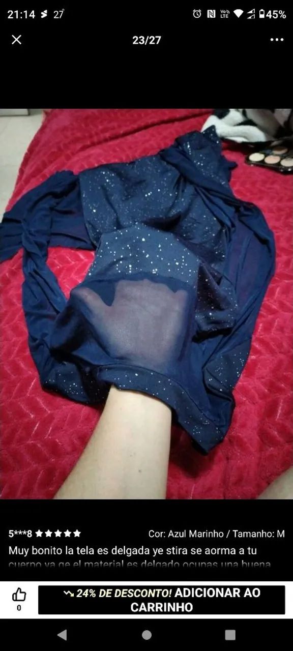 Vestido Brilhante Azul Marinho - Foto 4