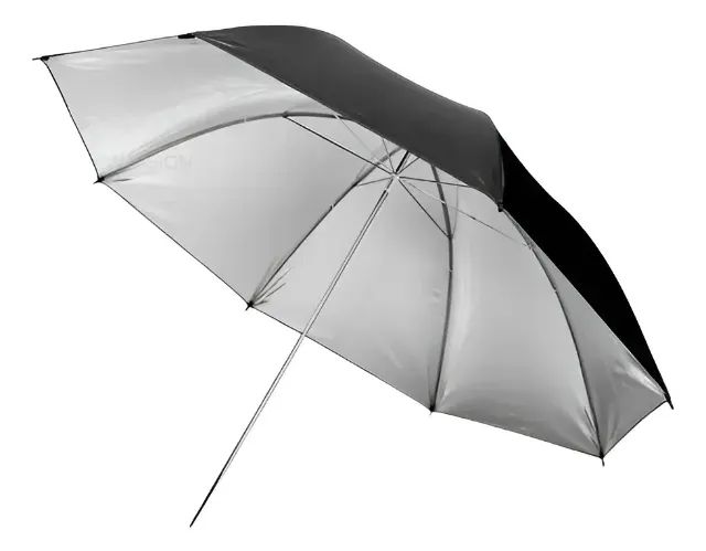 Sombrinha Estúdio Fotográfico Rebatedora Prata - 90cm - Foto 3