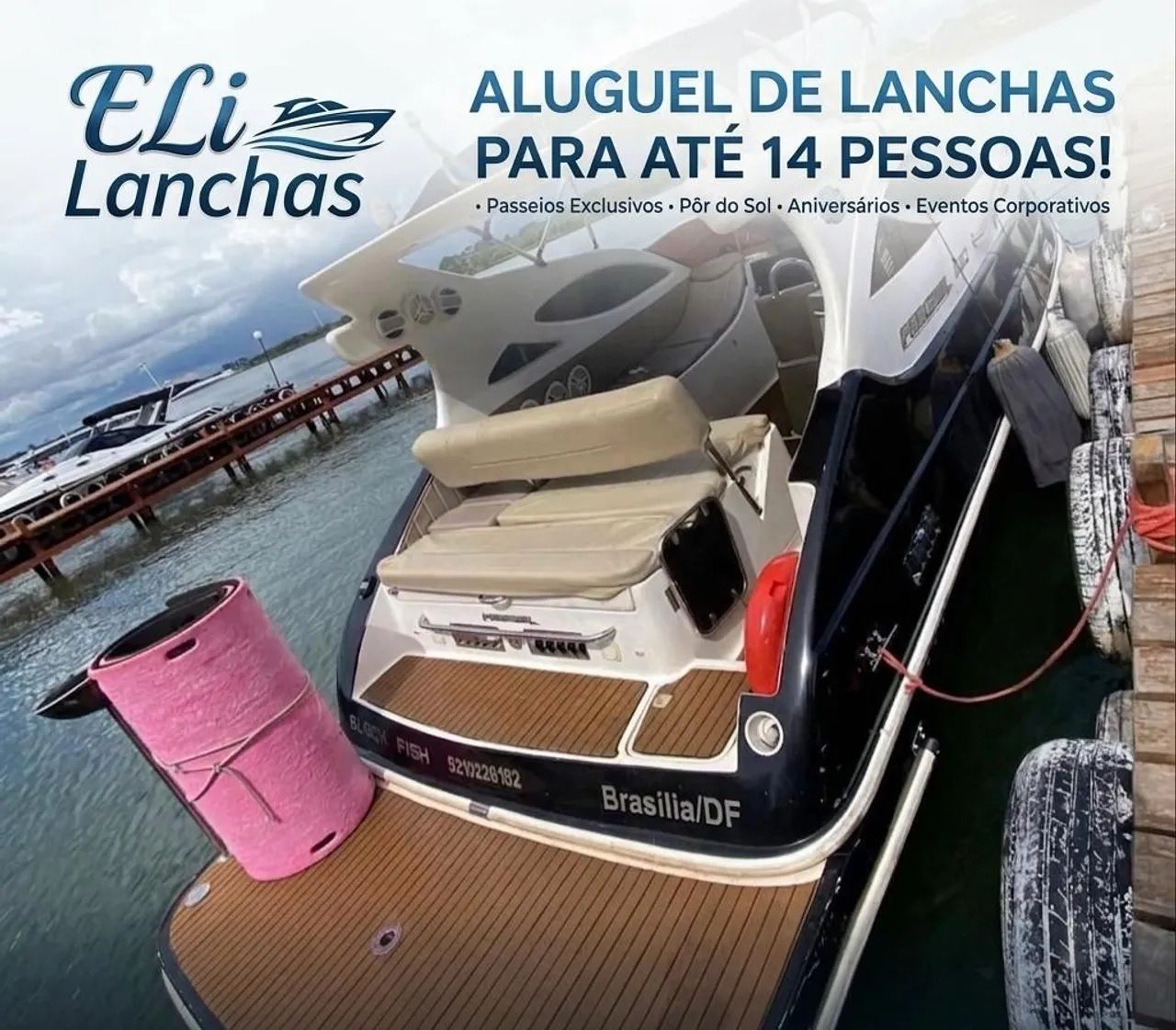 Aluguel de Lancha 10, 11, 14, 16 e 19 pessoas. O passeio Premium mais em conta de Brasília - Foto 2