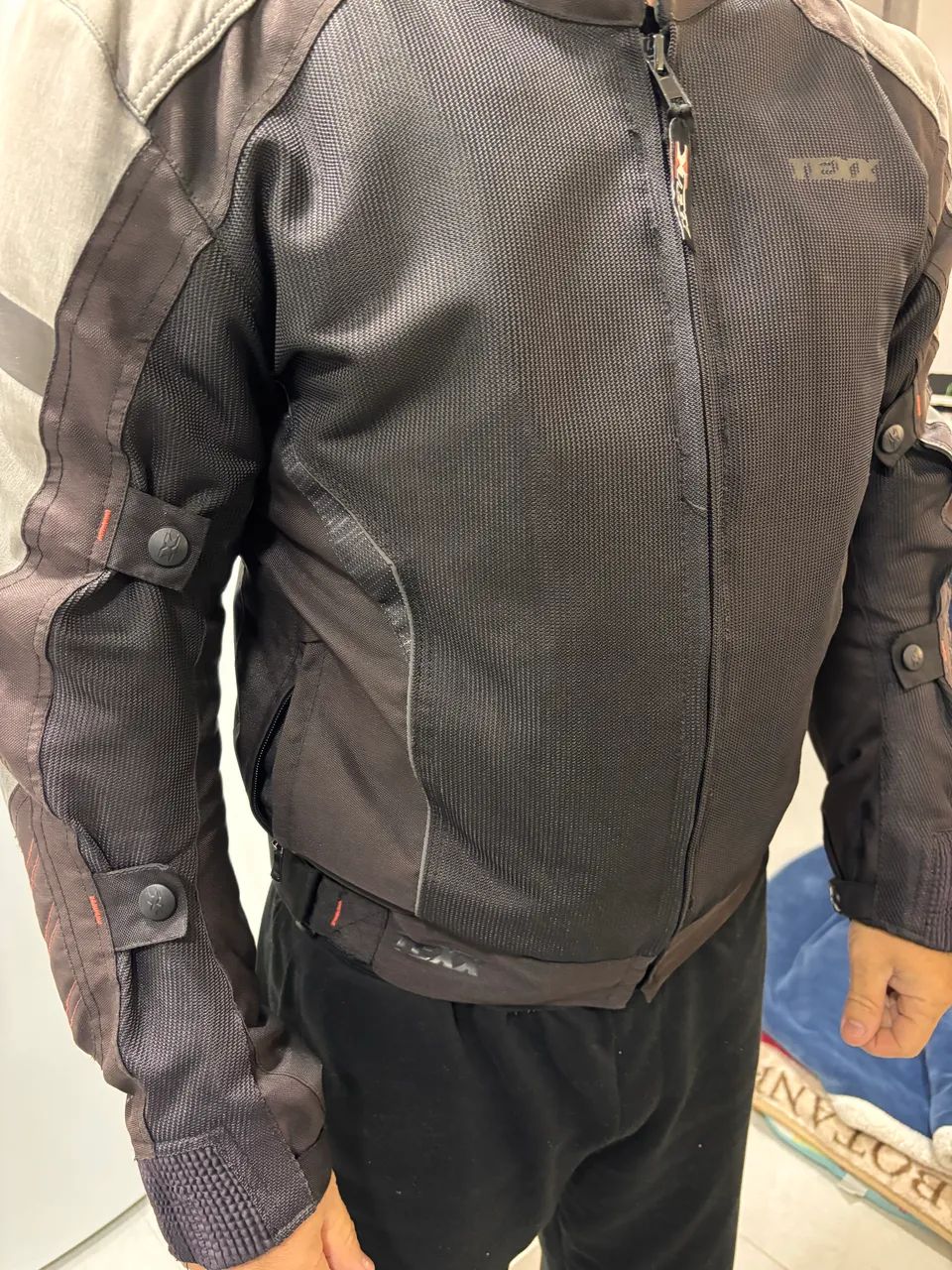 Jaqueta de Motociclista Texx Four Season Preta e Cinza loop - Foto 4