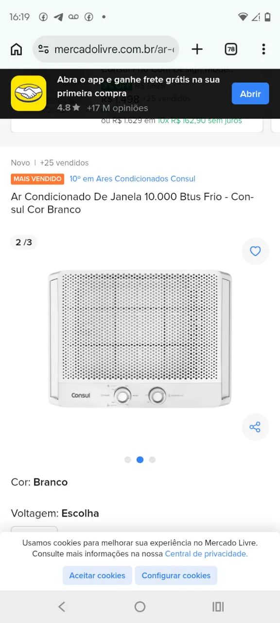 Ar condicionado Consul 10 mil BTUs zerado 
