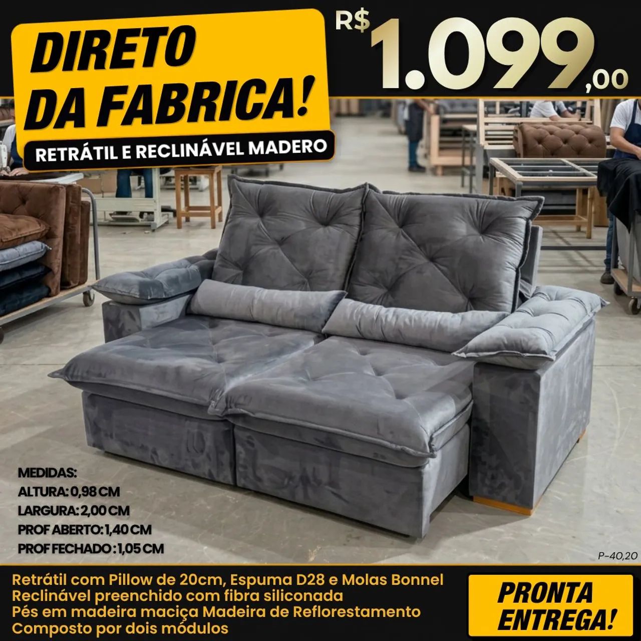 Sofá retrátil reclinável - Foto 2
