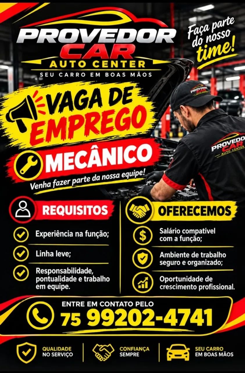 Vaga para mecânico 