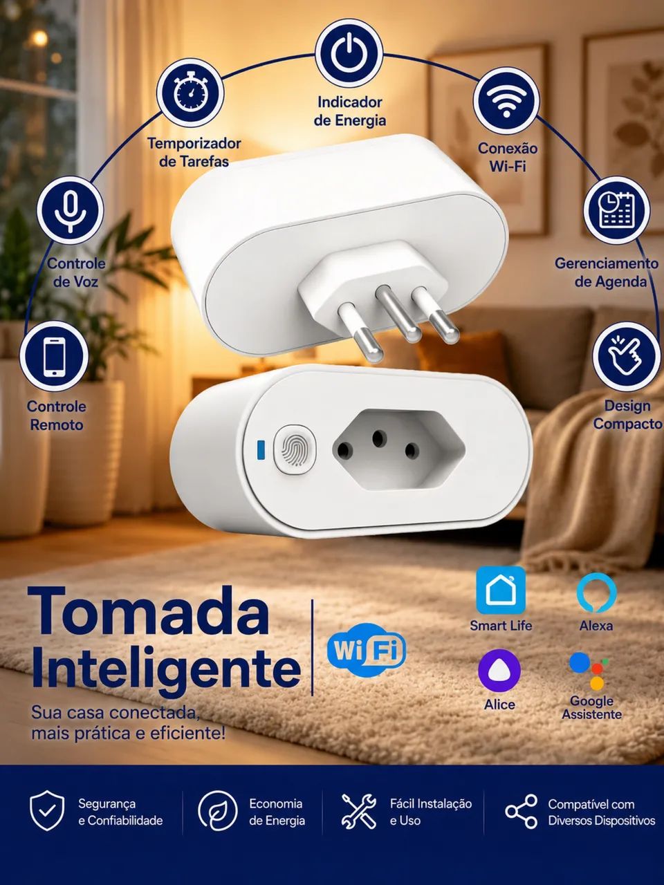 Tomada inteligente Wi-Fi 