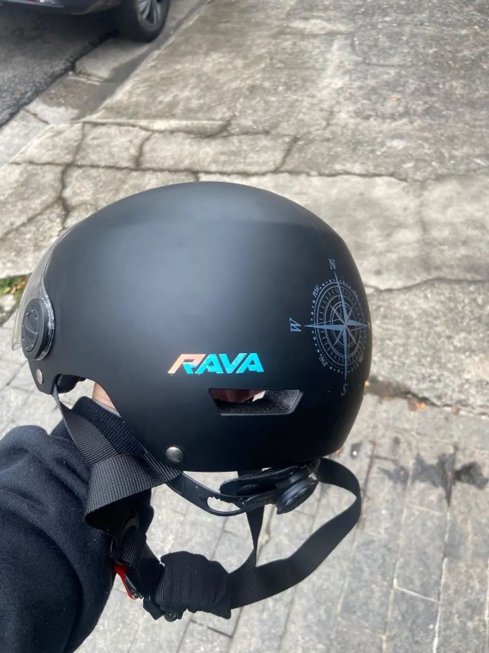 Capacete RAVA preto - Foto 4