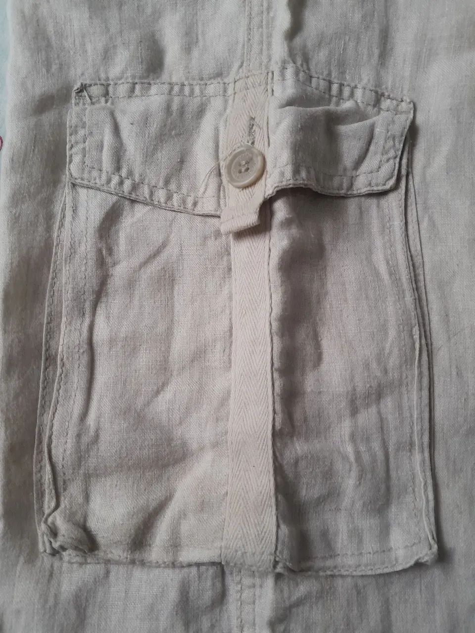calça cargo zara linho bege m - Foto 5