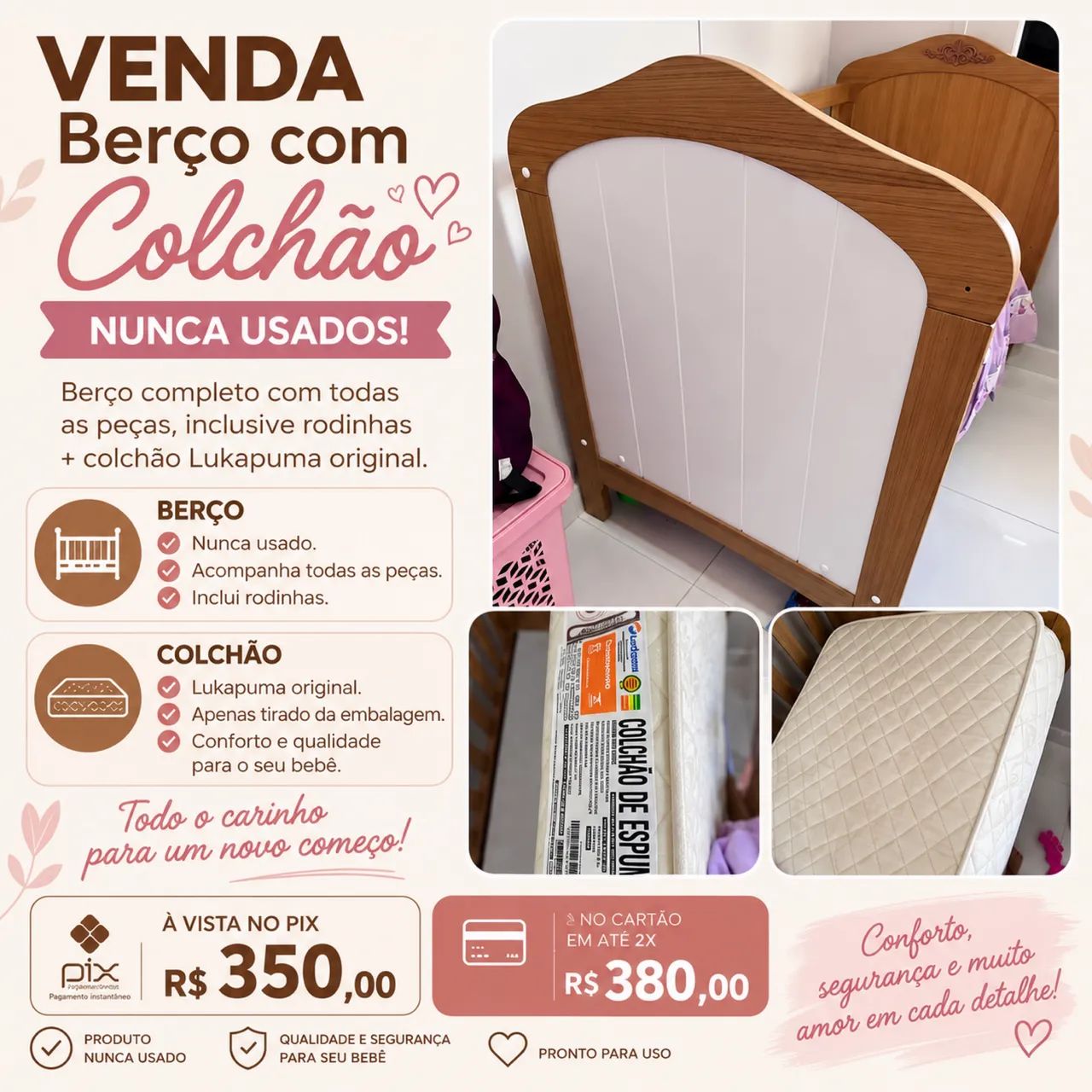 Kit Berço + Colchão  - Foto 5