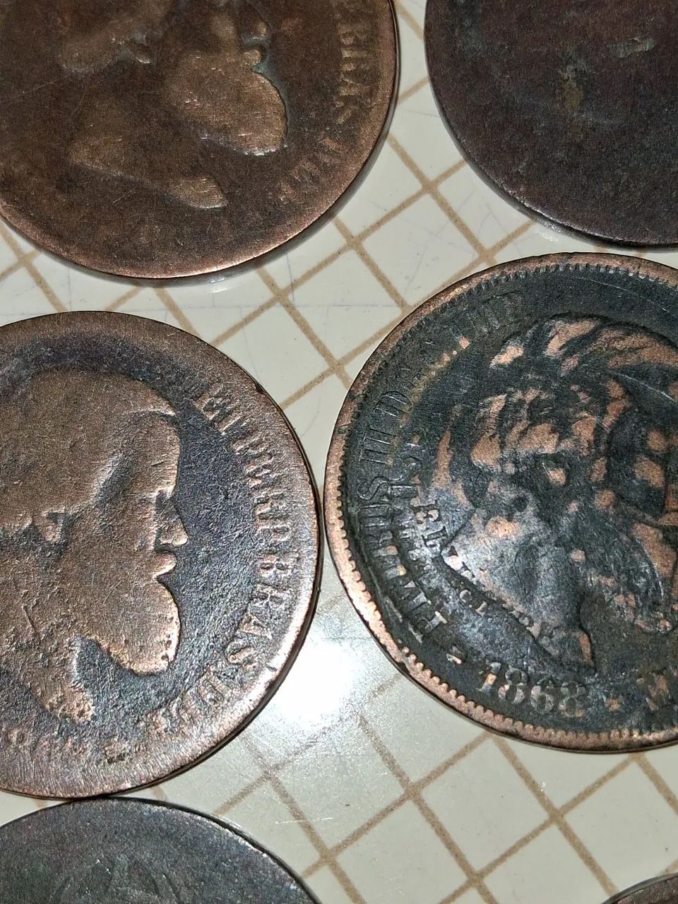 Lote com 9 moedas antigas de 20 Réis dom Pedro II  década 1860 - Foto 5