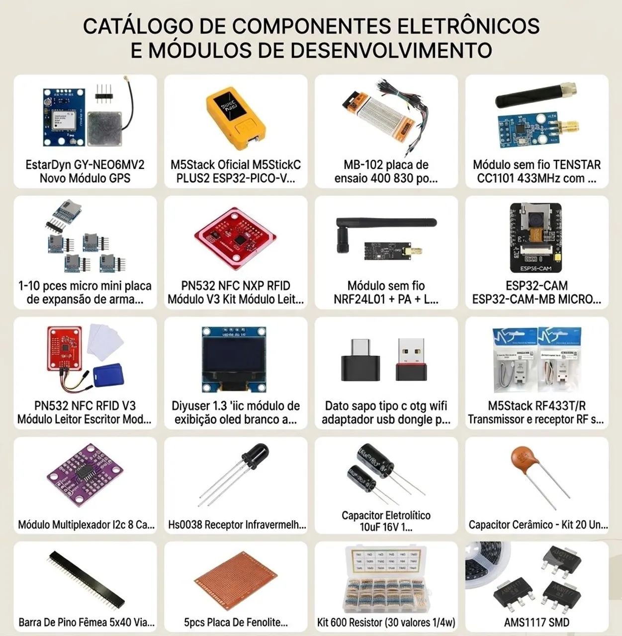 Kit Prototipagem IoT - M5StickC Plus2 + RF, GPS, NFC e Sensores - Foto 2