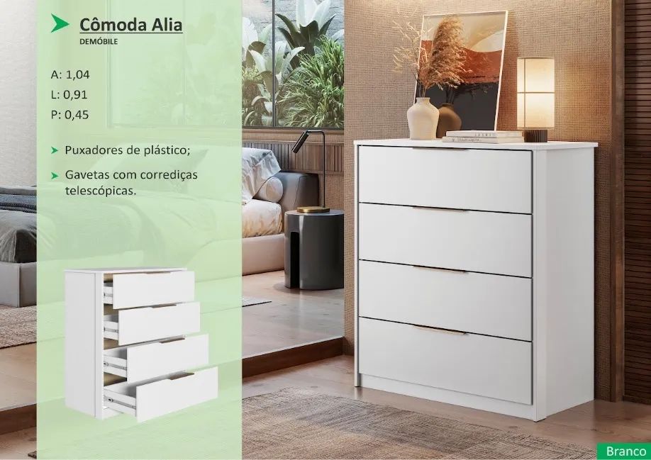 Cômoda Alia 4 gavetas - Foto 2