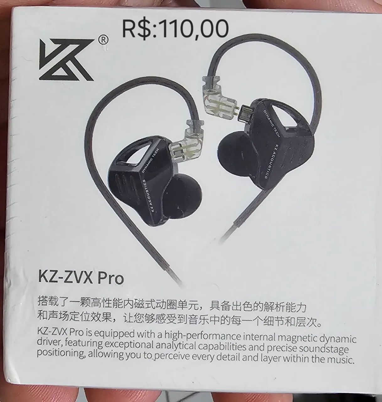 Fone KZ ZVX pro. Para retorno de palco. - Fones de Ouvido