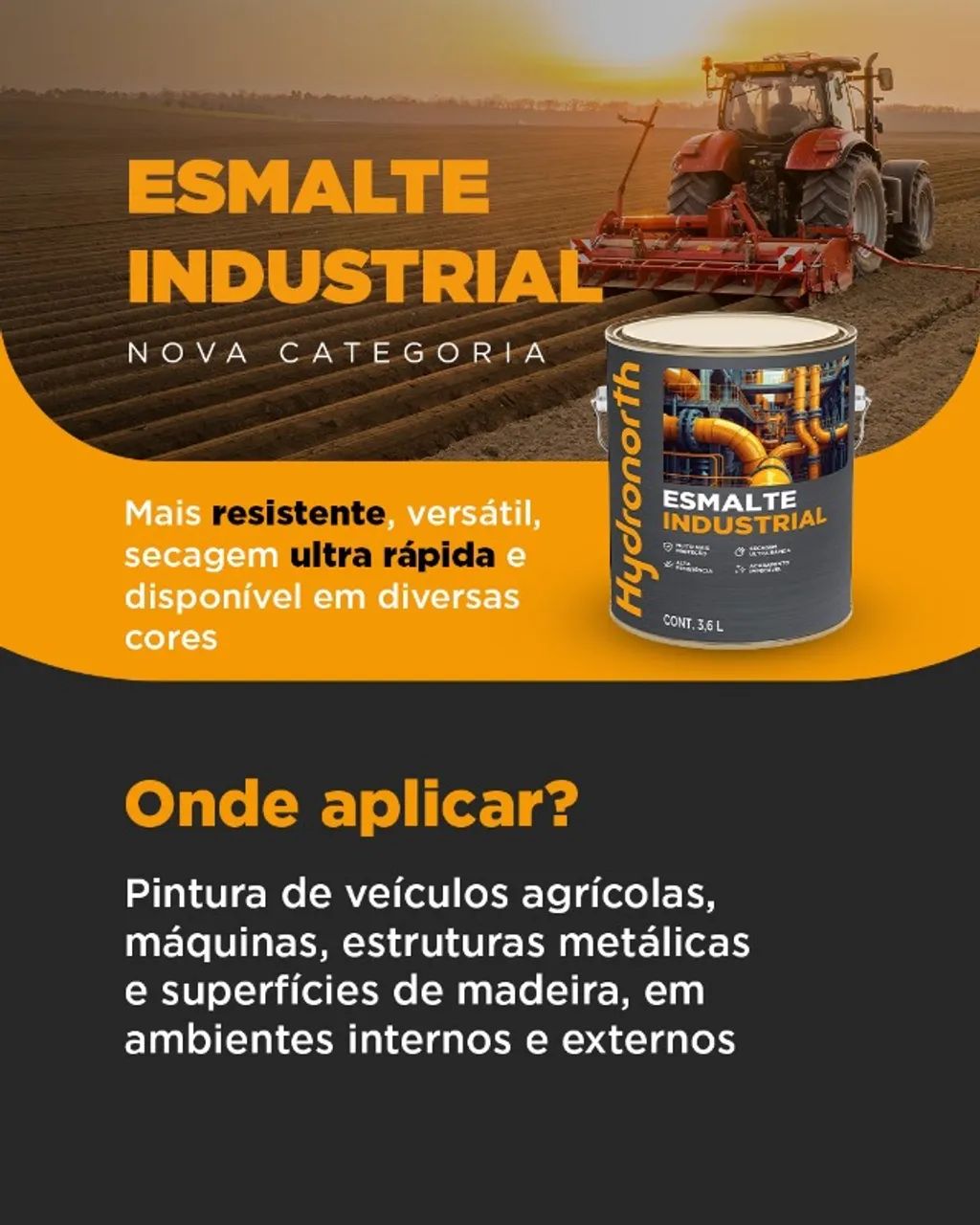 Esmalte Industrial Hydronorth 3,6L Secagem Ultra Rápida - *(Consulte preços e cores)* - Foto 2