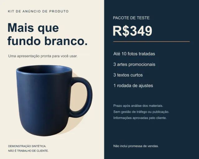 Kit de anúncio para produtos: fotos, artes e textos