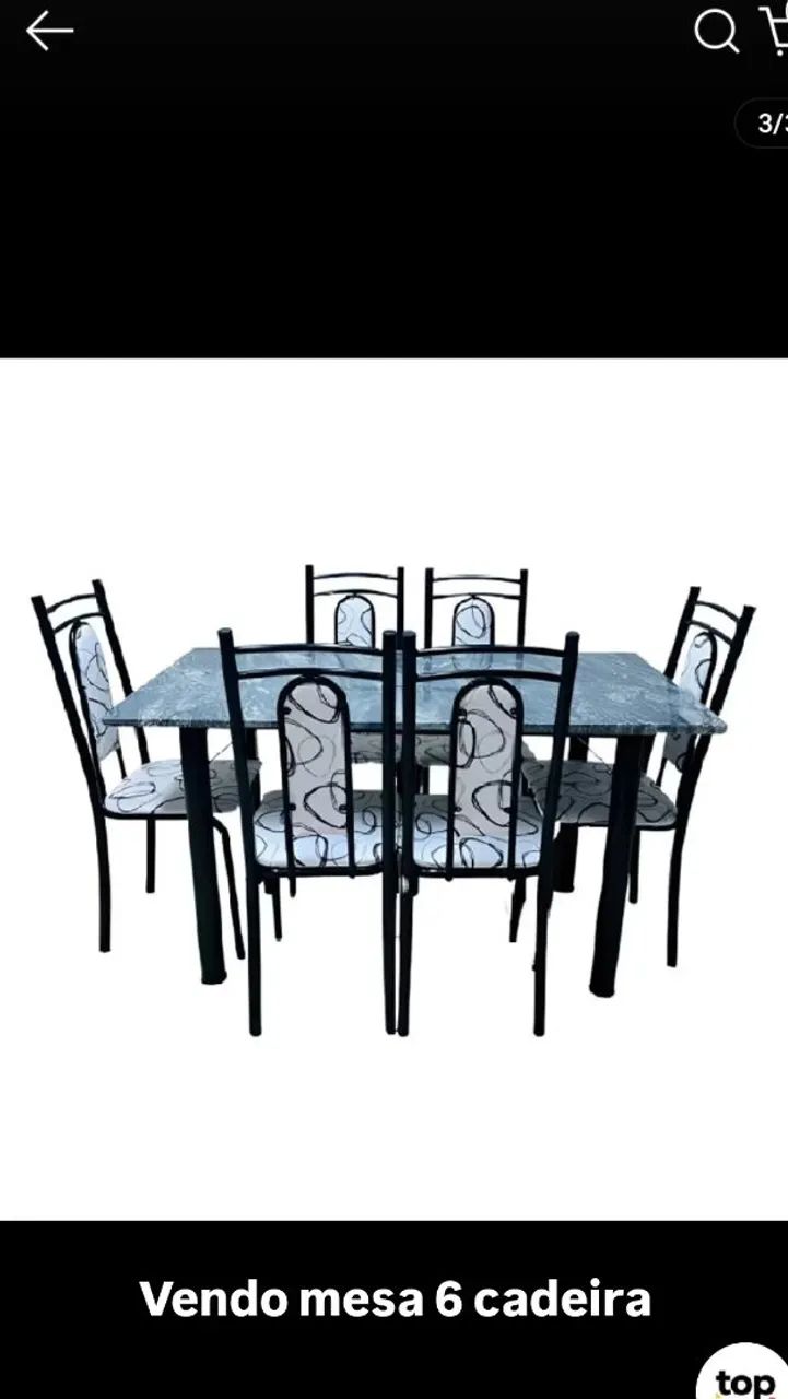 Mesa de mármore 6 cadeira 